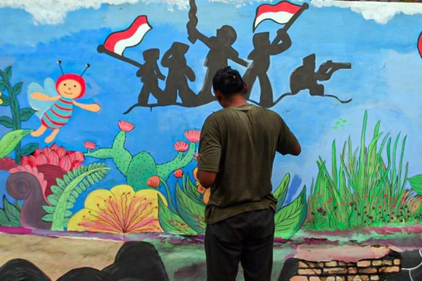 Keluarga Winy Sambut HUT RI dengan Membuat Mural Keberagaman Budaya - Bagian 3