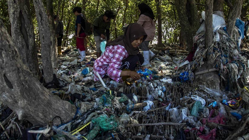 Relawan Sungai Nusantara Bebaskan Mangrove dari Sampah Plastik - Bagian 3